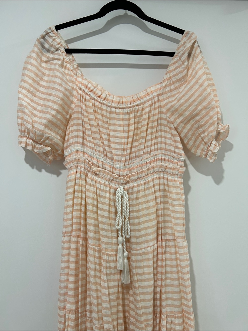 Moon River Puff Sleeve Stripe Maxi Dress Size S - Picture 2 of 10